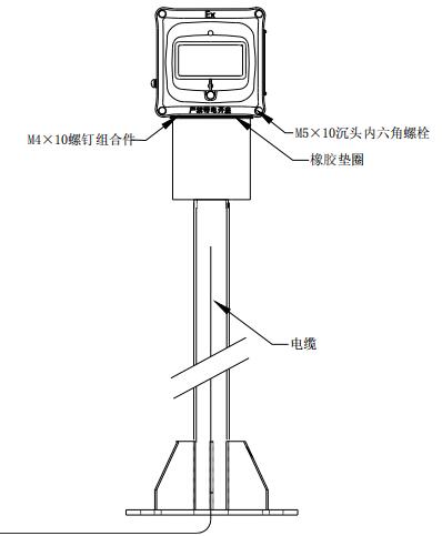 J-SAM-GST9116隔爆手動(dòng)火災報警按鈕立柱安裝方式示意圖
